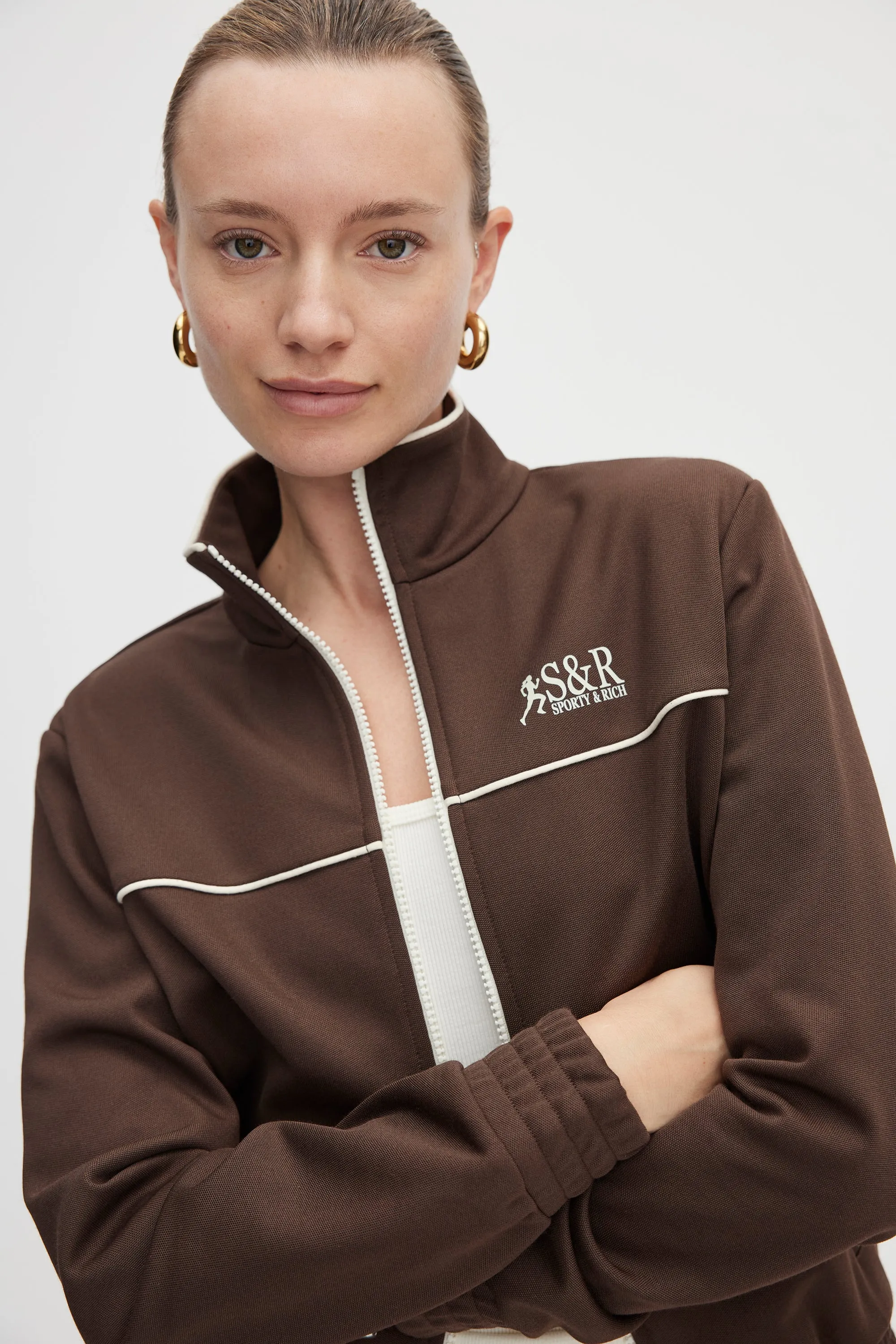 Action Logo Track Jacket - Cocoa/Milk