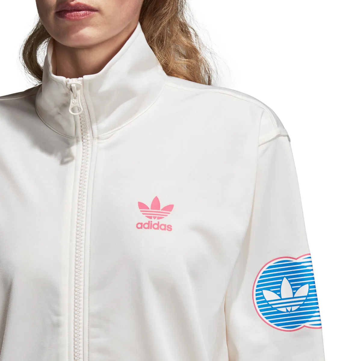 Adidas Originals Women's Athletic Track Jacket Chalk White/Red/Blue