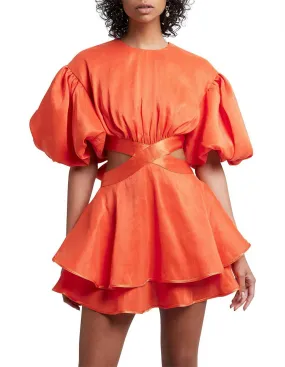 Aje Gracious Cut Out Mini in Saffron Red Size AU 6