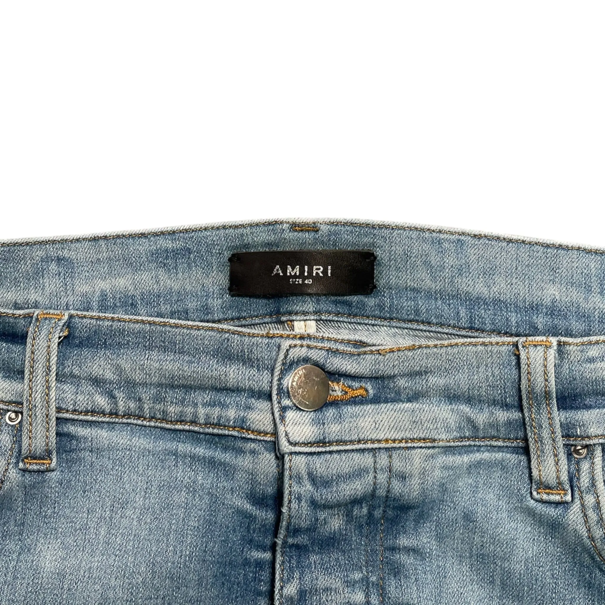 Amiri Denim Applique Logo Jeans Clay Indigo Pre-Owned