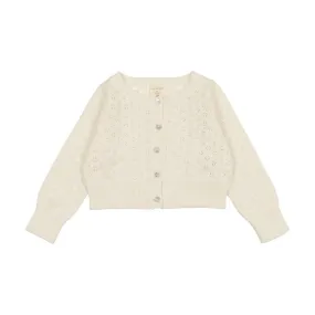 Analogie Cream Pointelle Cardigan