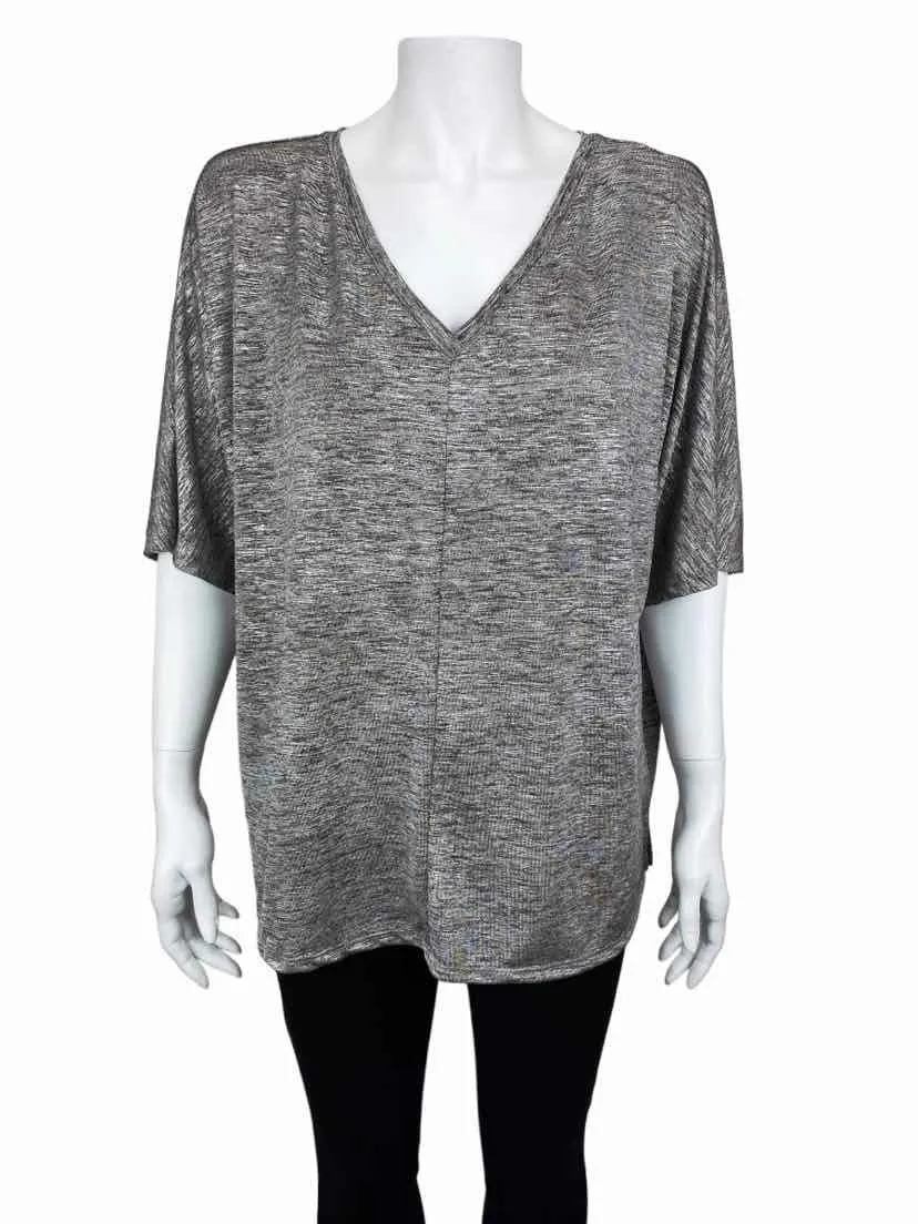 Anthropologie, Women's Shimmery Dolman Tee, Silver, Size L