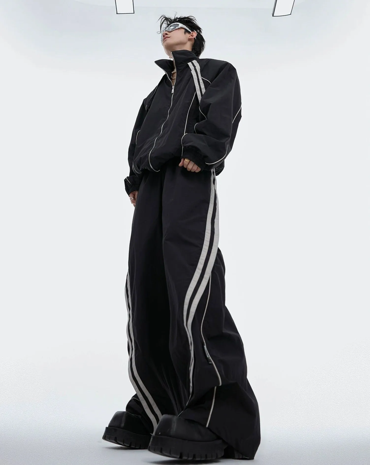 Athleisure Contrast Jacket & Track Pants Set