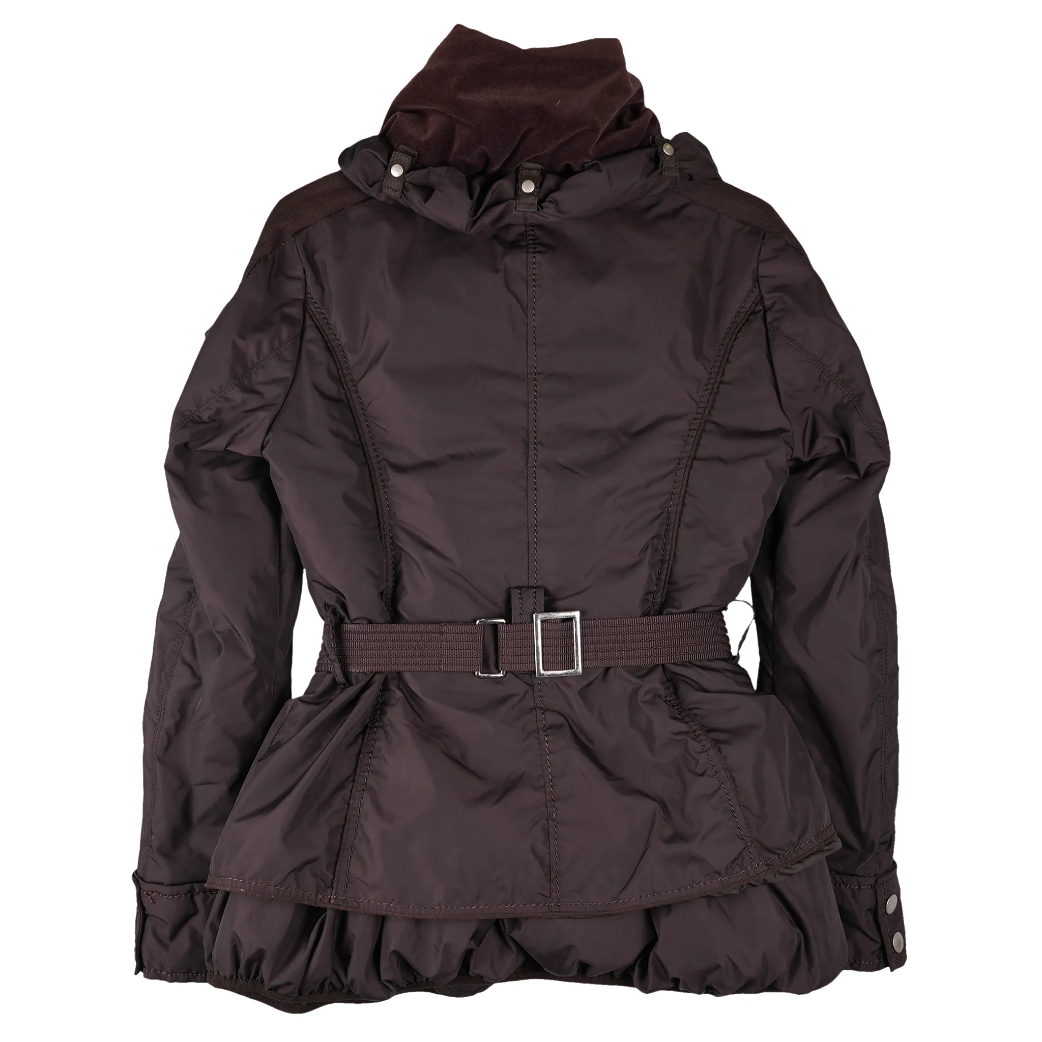 BELTED SHORT COAT / BROWN