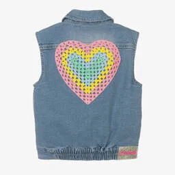 Billieblush Girls Blue Sleeveless Denim Jacket