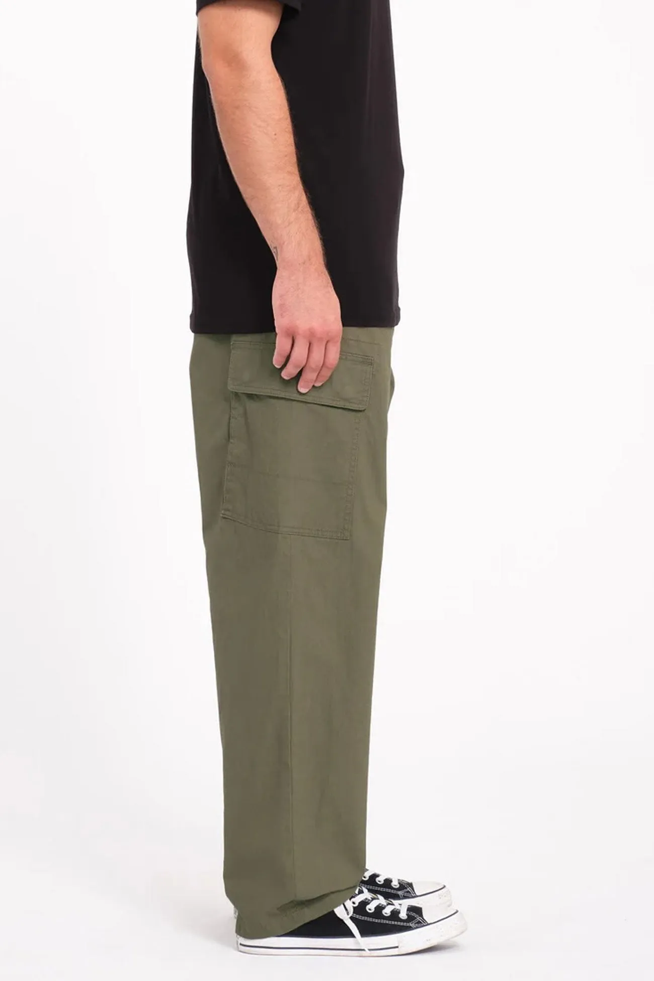 Billow Tapered Elastic Waist Cargo Wintermoss