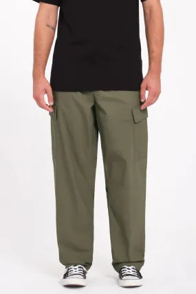 Billow Tapered Elastic Waist Cargo Wintermoss