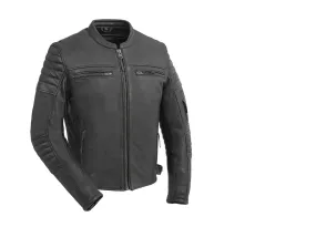 Black FIM277CDMZ | Commuter - Men's Motorcycle Leather Jacket  - Black