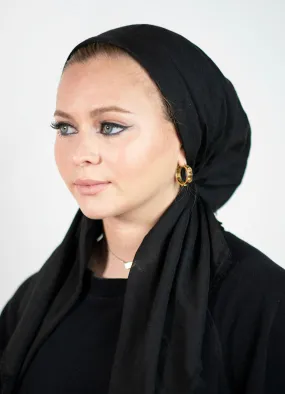 Black Solid Head Scarf