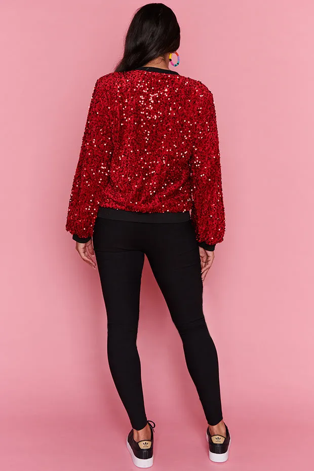 Bling Red Sequins Jacket