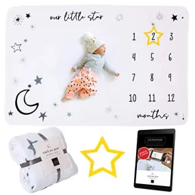 CALLOO Baby Monthly Milestone Blanket Girl Stars