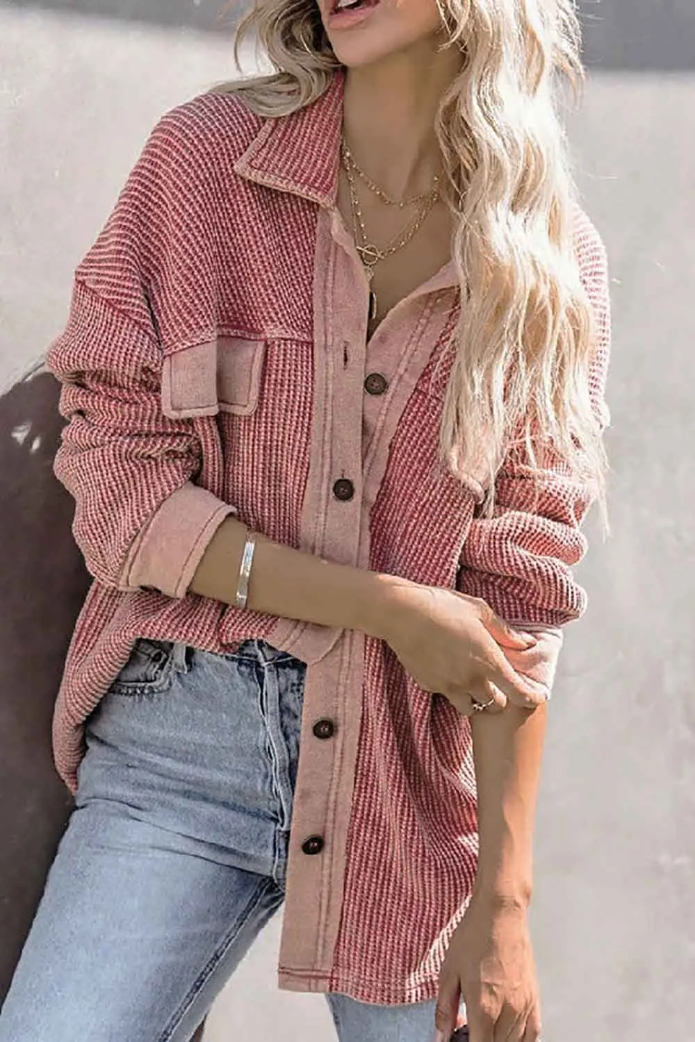 Corduroy Button Down Shirts Shacket Jackets Women