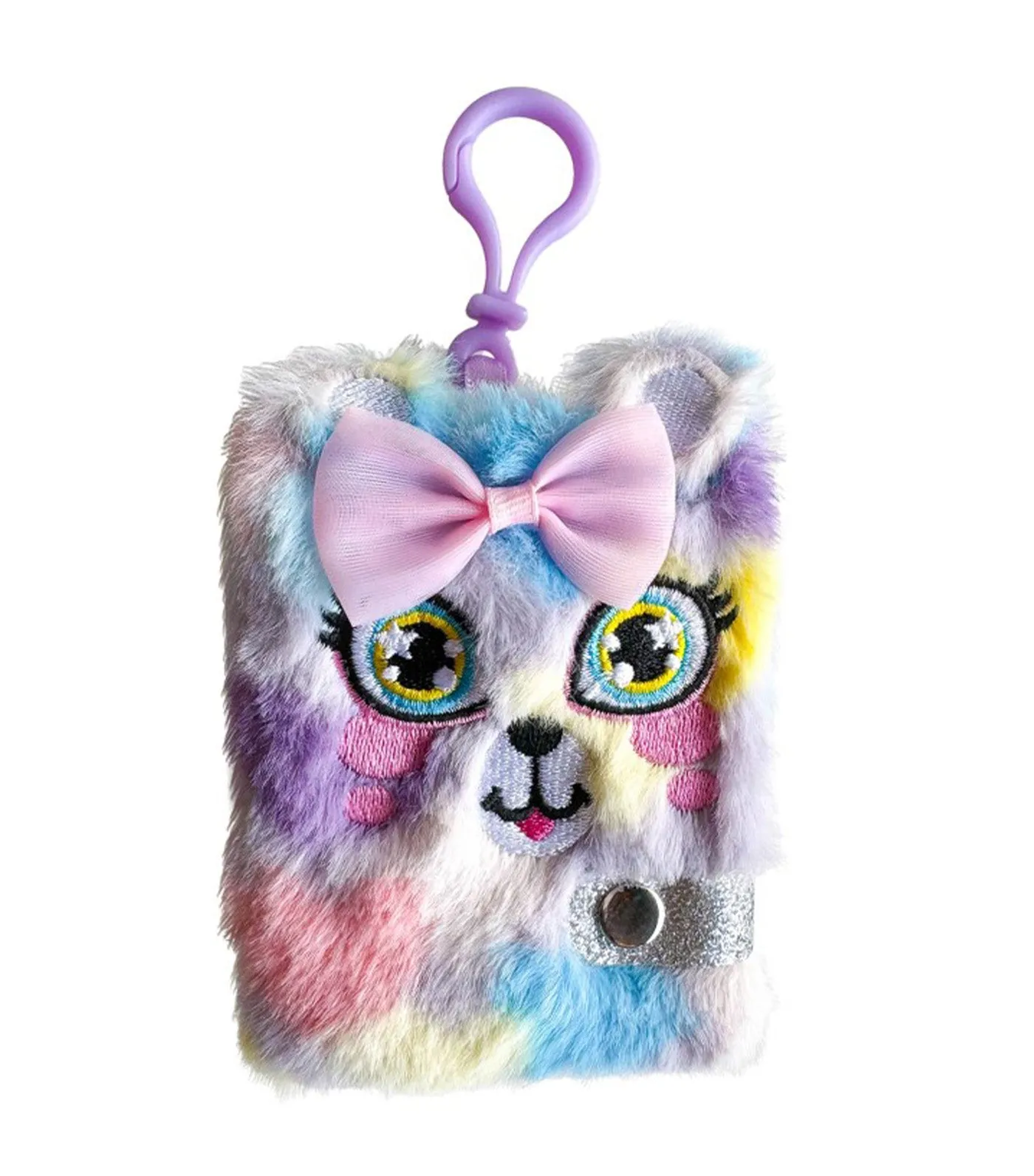 Critter Pals Plush Notebook Keychain Cat Multicolor