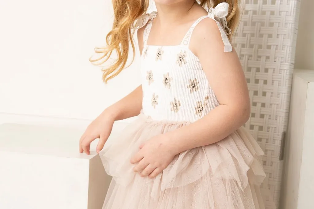 Ellie Ruched Tutu - Beige