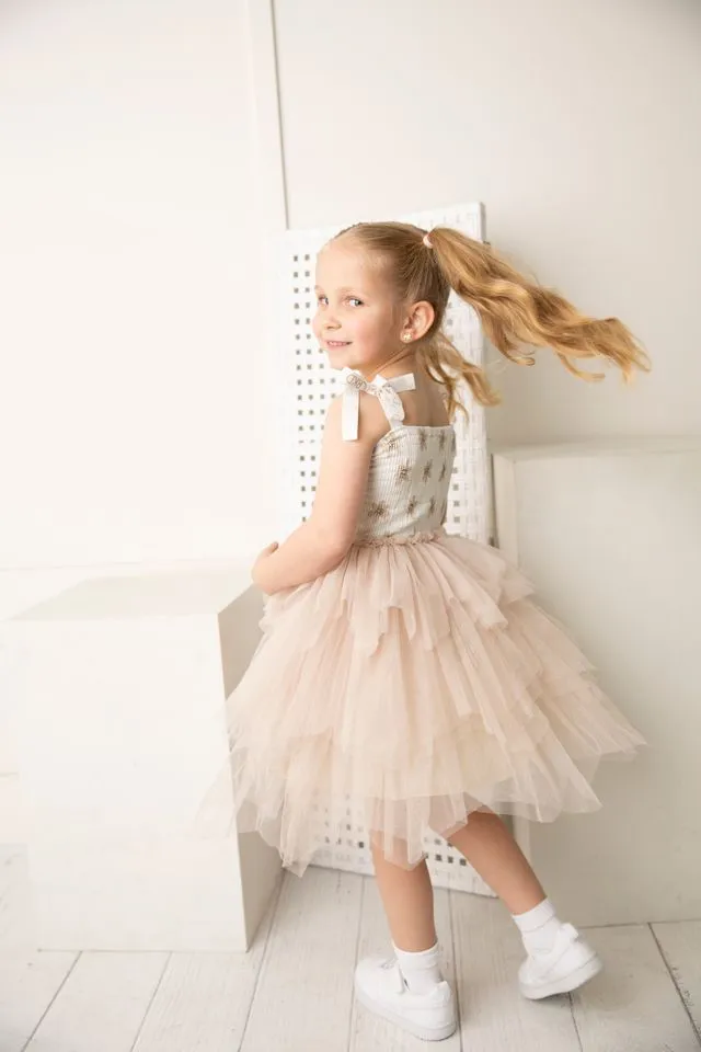 Ellie Ruched Tutu - Beige