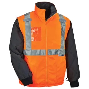 Ergodyne 25512 GloWear 8287 Type R Class 2 Convertible Thermal Jacket, Small, HV Orange