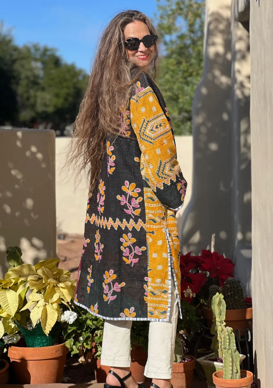 Etami Vintage Quilted Kantha Coat ONE OF KIND