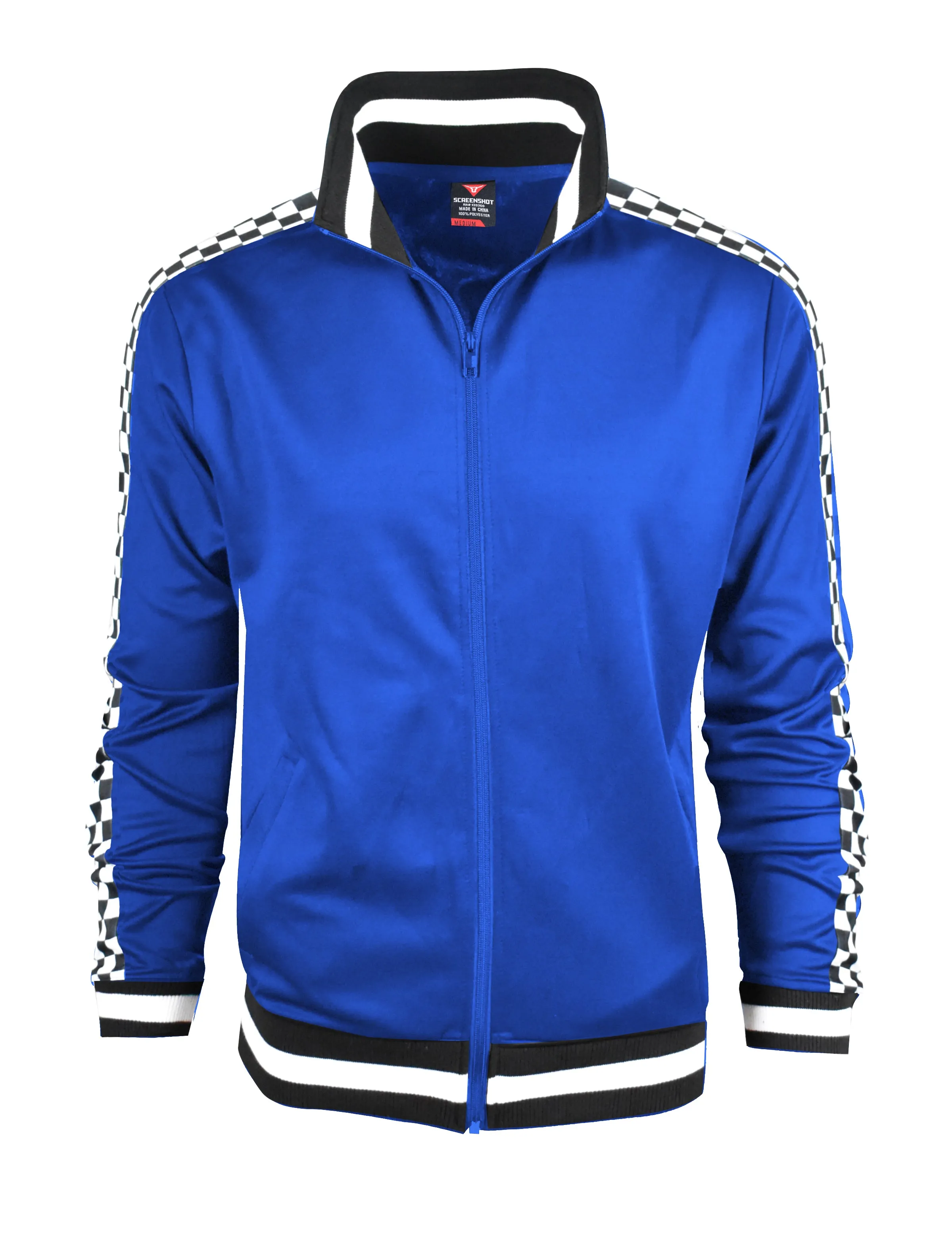 F11854-Checker Track Jacket