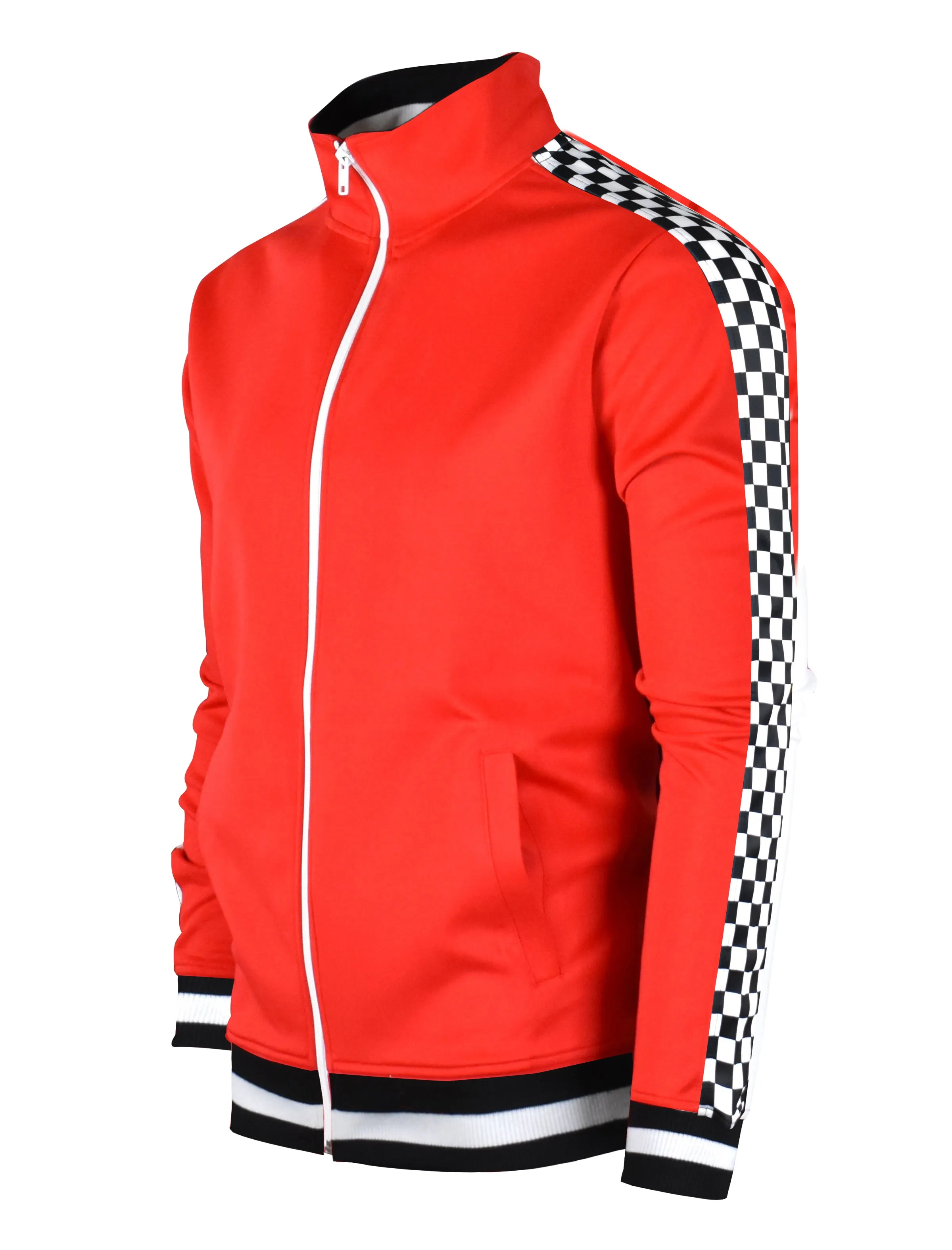 F11854-Checker Track Jacket