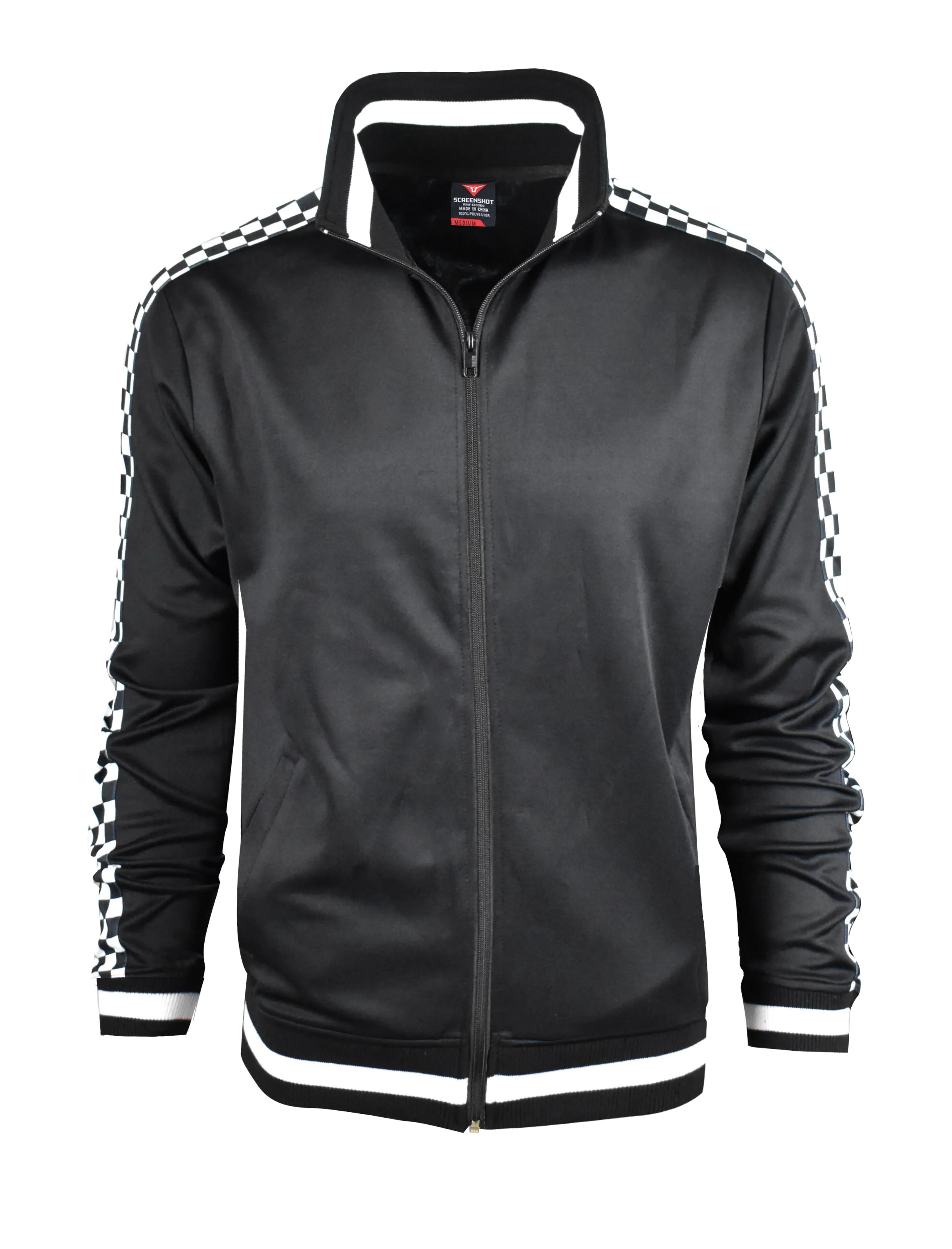 F11854-Checker Track Jacket