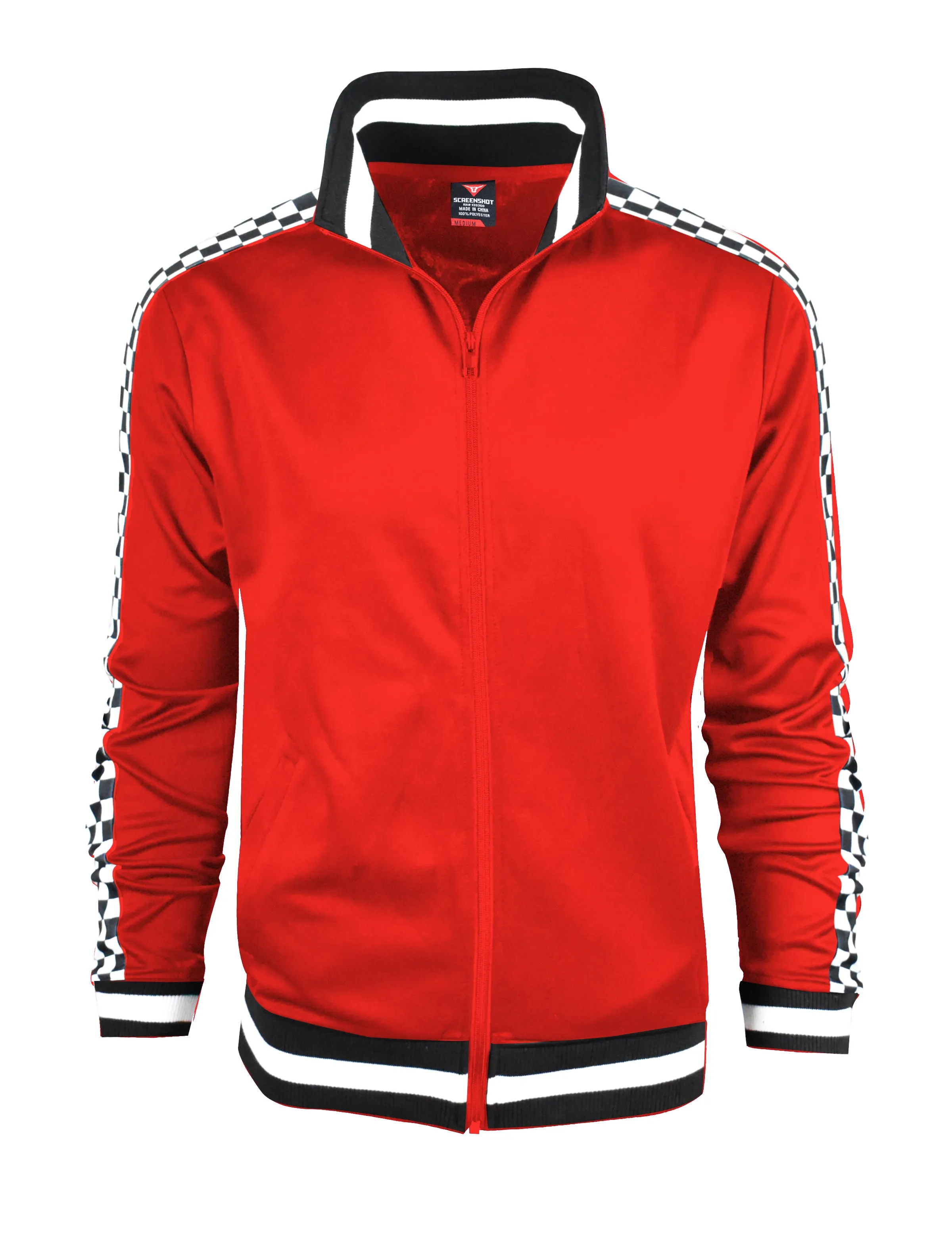 F11854-Checker Track Jacket