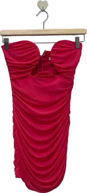 Fashion Nova Red Ruched Bodycon Dress XS