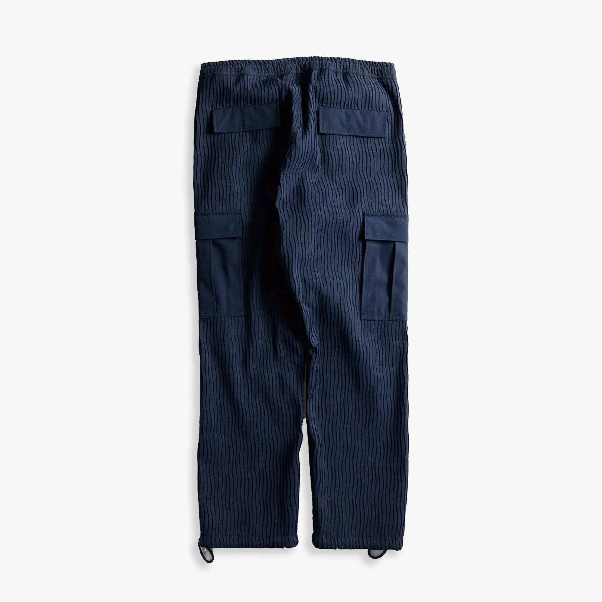 FDMTL | PLEATED CARGO PANTS  { NAVY