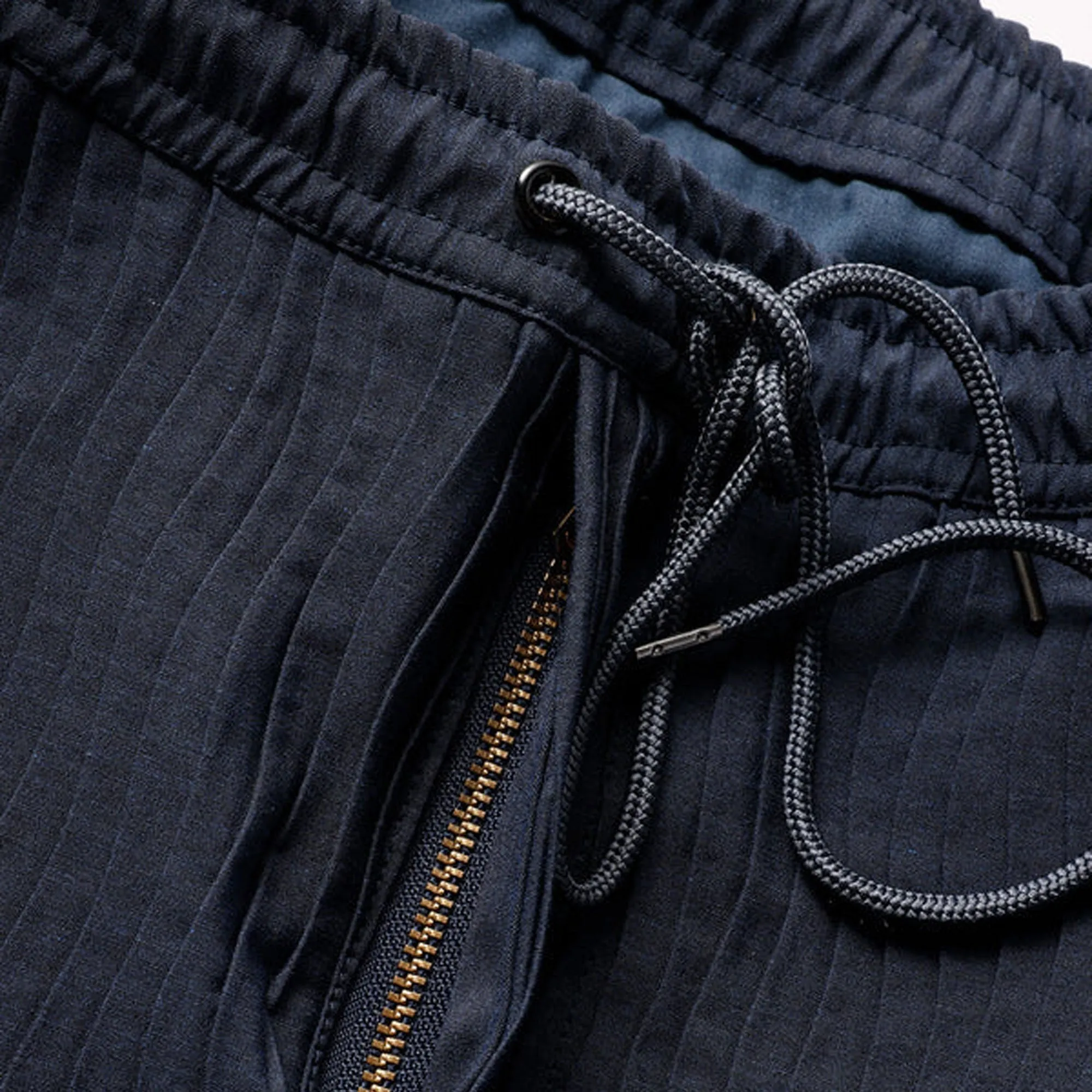 FDMTL | PLEATED CARGO PANTS  { NAVY