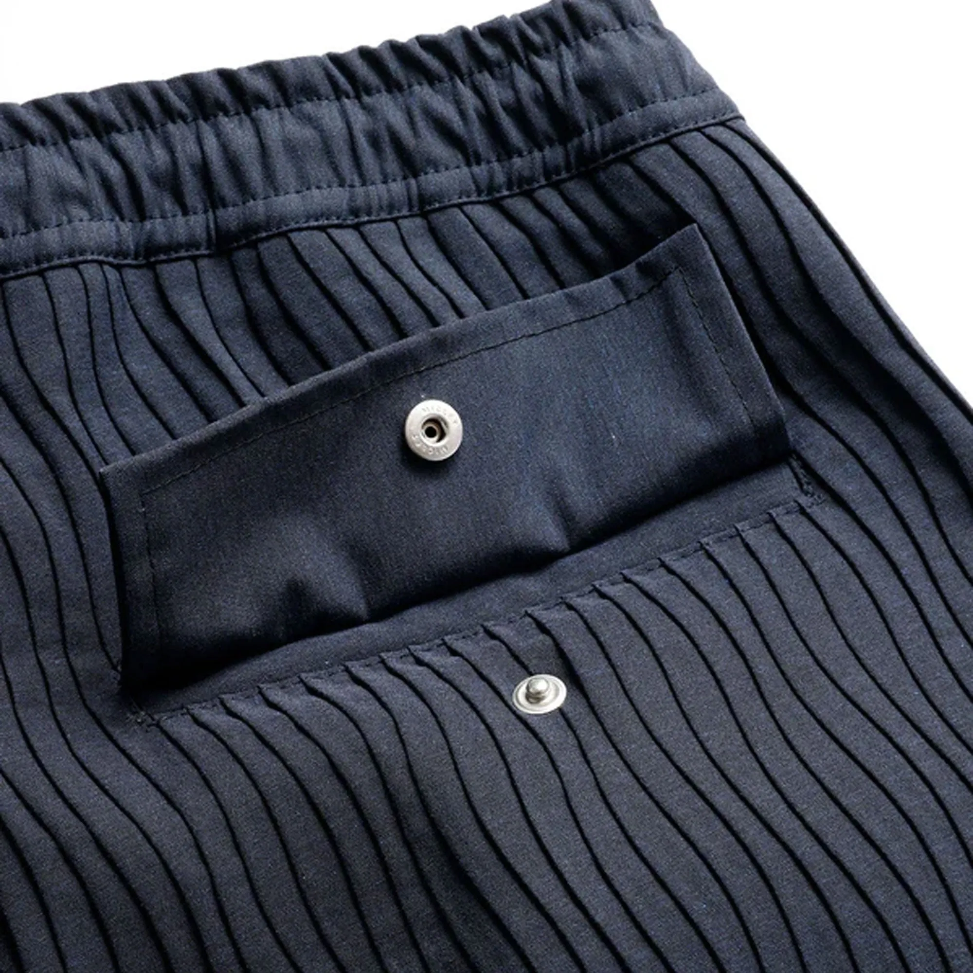 FDMTL | PLEATED CARGO PANTS  { NAVY