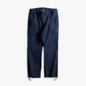 FDMTL | PLEATED CARGO PANTS  { NAVY