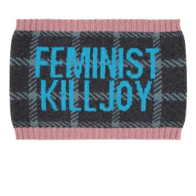 Feminist Killjoy Snood in Graphite & Neon Blue