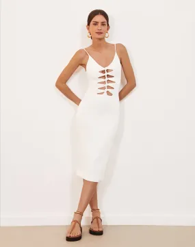 Firenze Seraphine Midi Dress - White