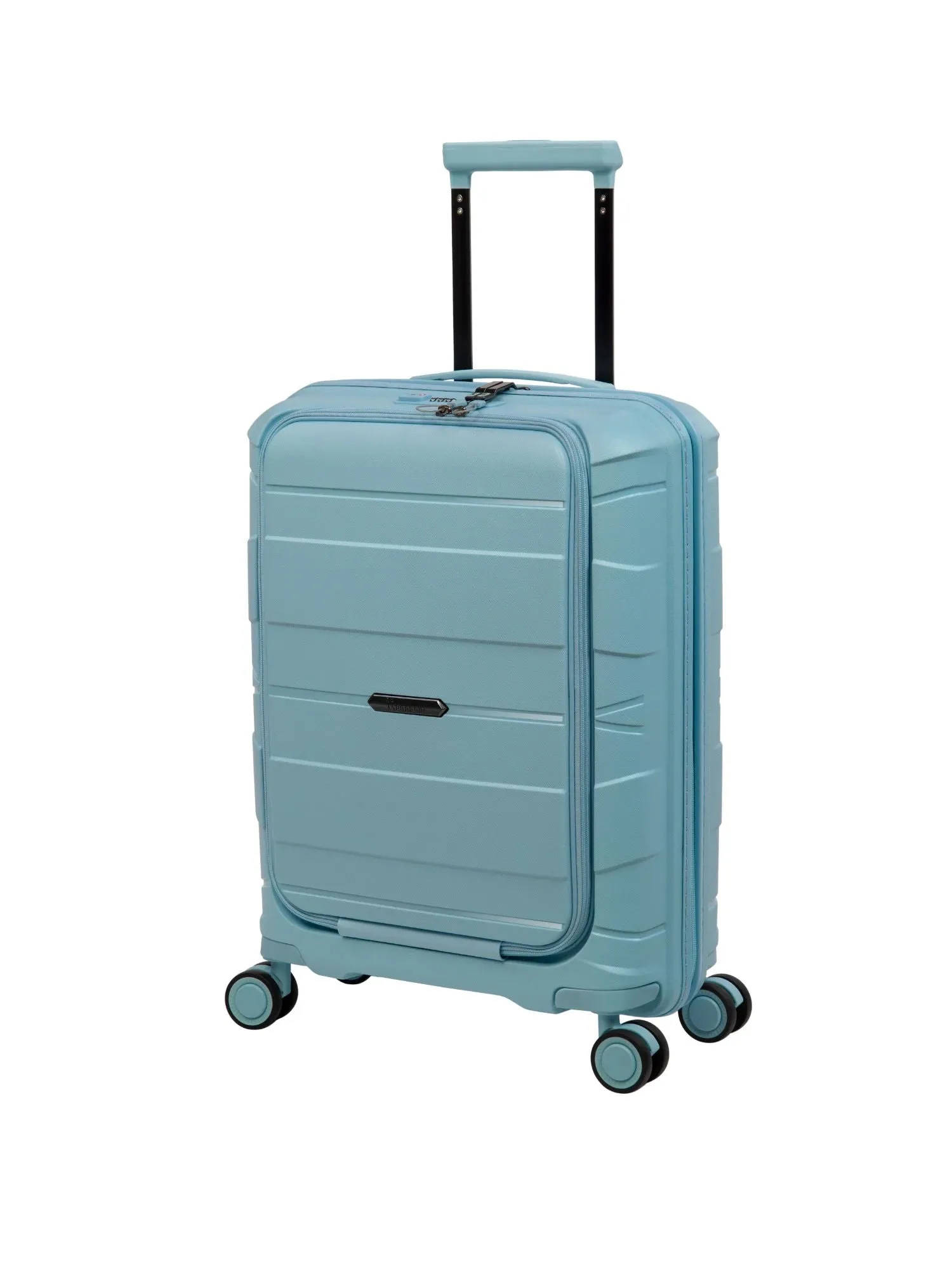 it luggage Momentous| Polypropylene| Hardsided Fashion Luggage Suitcase| Cabin with Laptop Section | 8 Wheel Trolley |16-2886-08 |Sky Blue with TSA Lock- 54.5CM