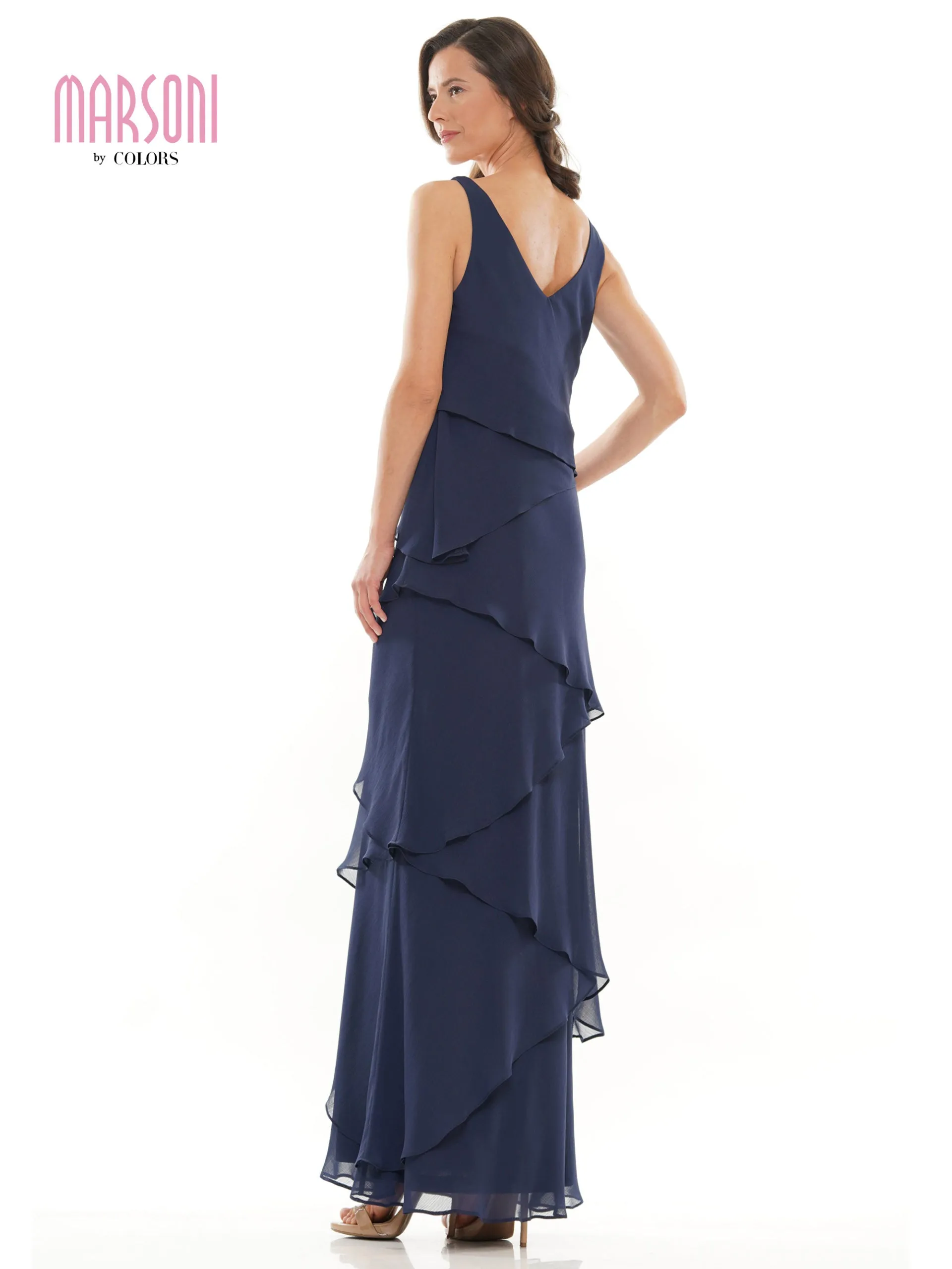 Layered Chiffon Gown