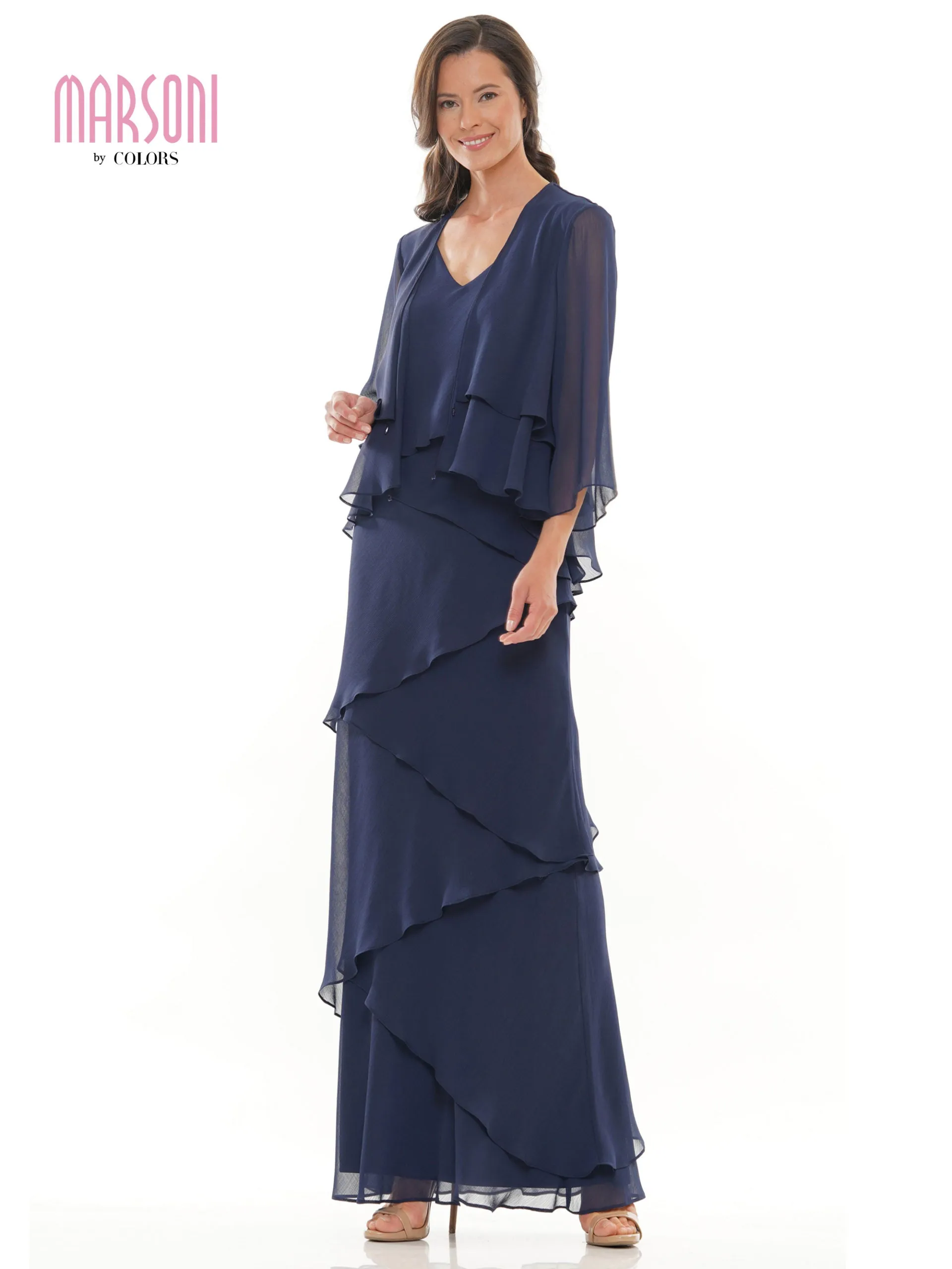 Layered Chiffon Gown