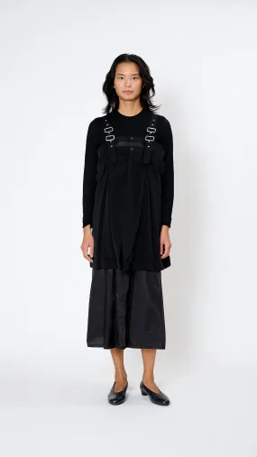 Layered Suspender Dress in Black