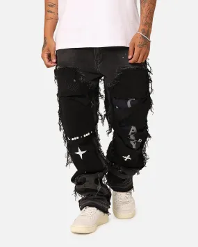 Lifted Anchors "Rem" Quilted Carpenter Denim Jeans Black Rinse