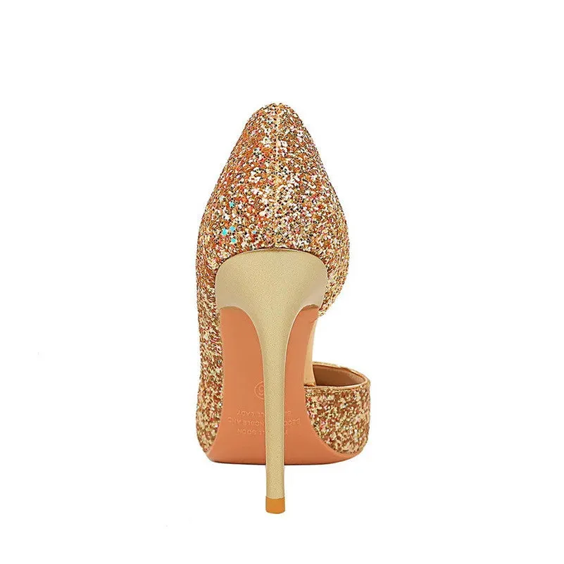 Magically Glittery High Heels Stiletto Sparkly Party Shoes