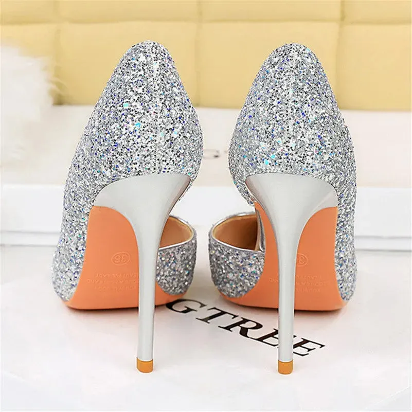 Magically Glittery High Heels Stiletto Sparkly Party Shoes