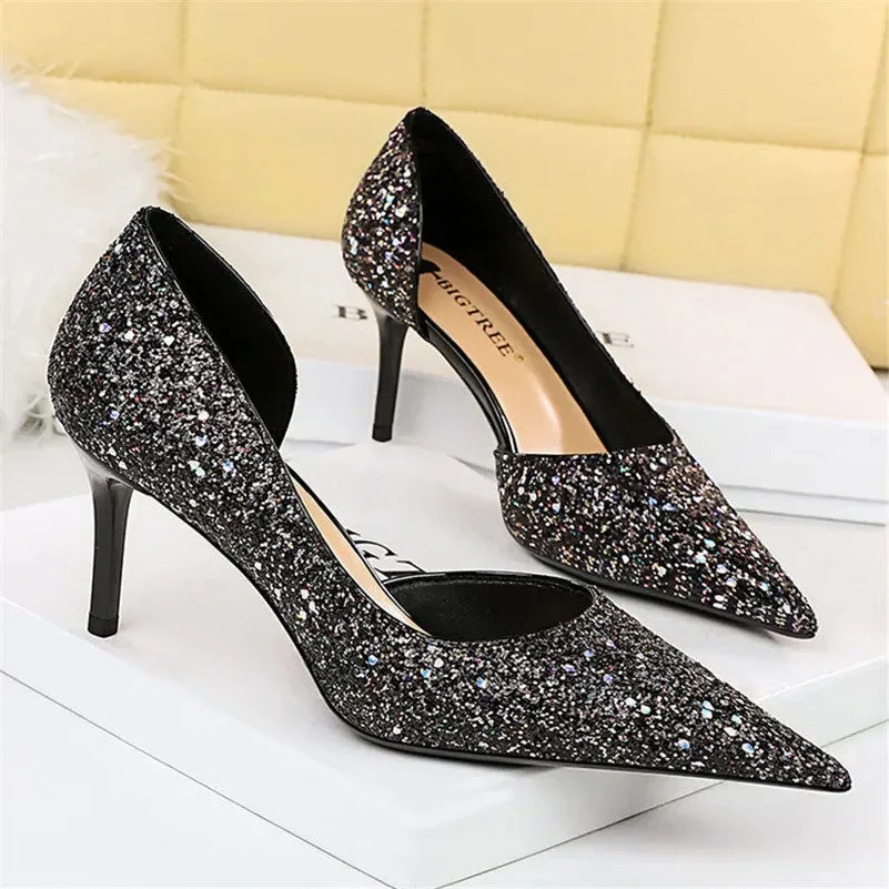 Magically Glittery High Heels Stiletto Sparkly Party Shoes