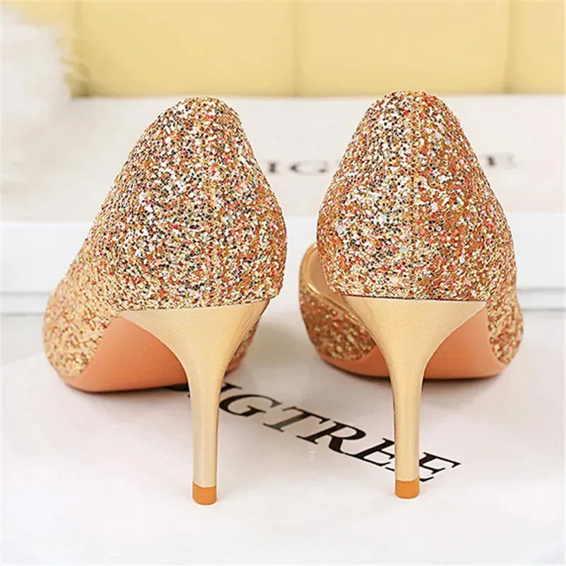 Magically Glittery High Heels Stiletto Sparkly Party Shoes