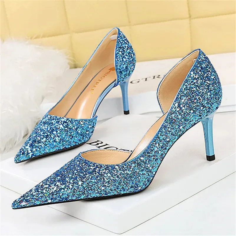 Magically Glittery High Heels Stiletto Sparkly Party Shoes