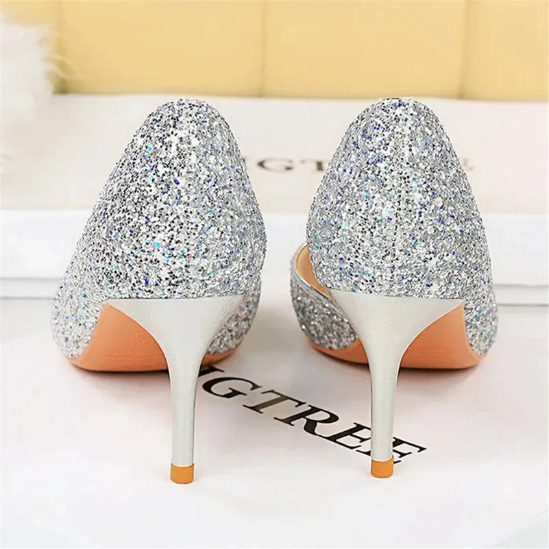 Magically Glittery High Heels Stiletto Sparkly Party Shoes