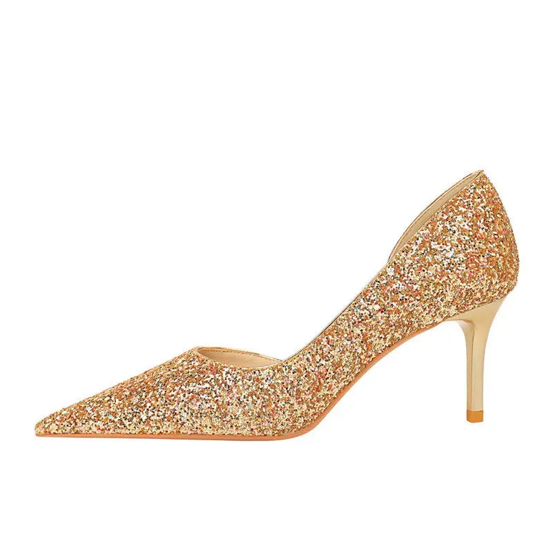 Magically Glittery High Heels Stiletto Sparkly Party Shoes