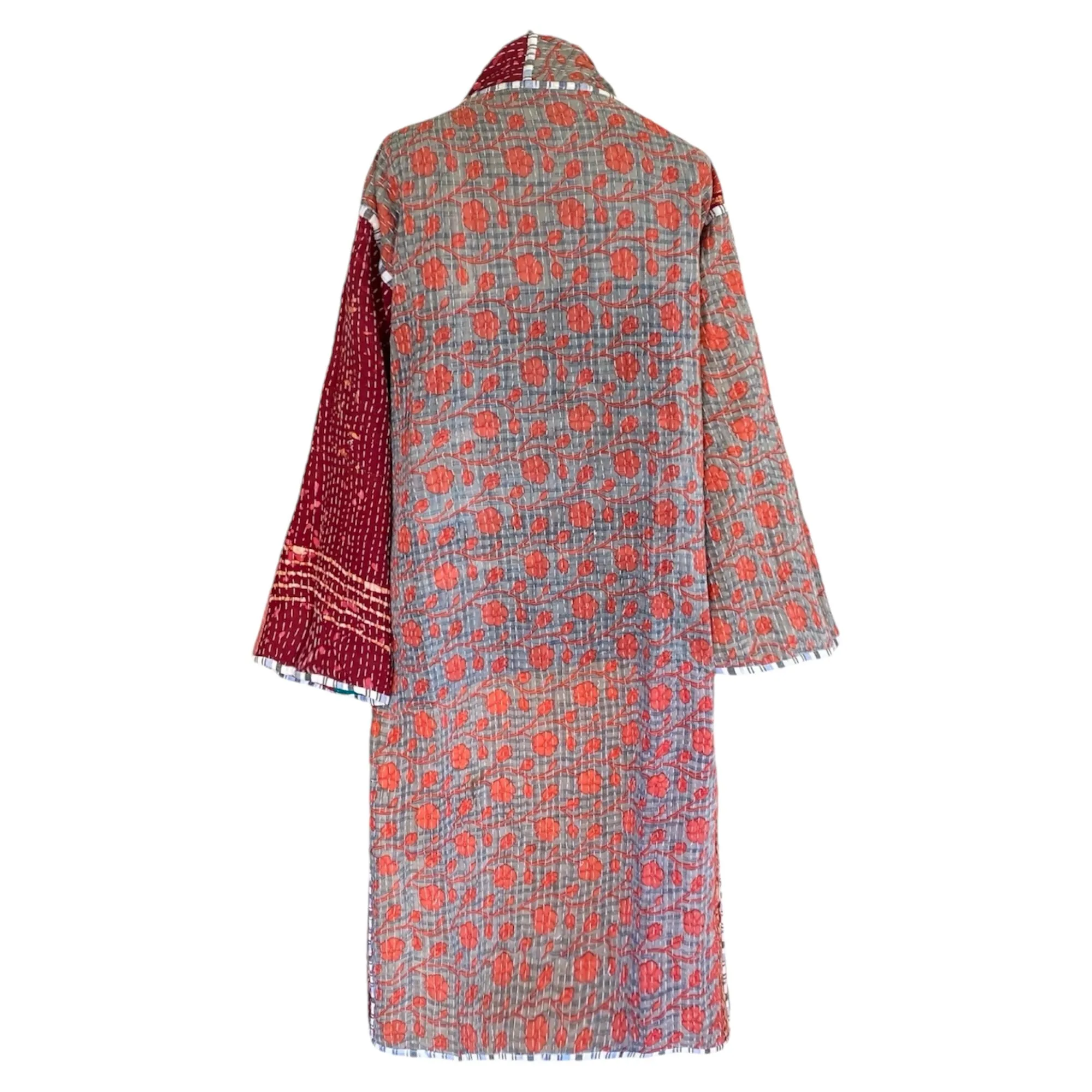 Mara Cotton Vintage Quilted Kantha Coat One of a Kind