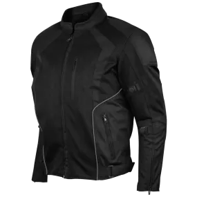 Mens Black Mesh Motorcycle Jacket with CE Armor