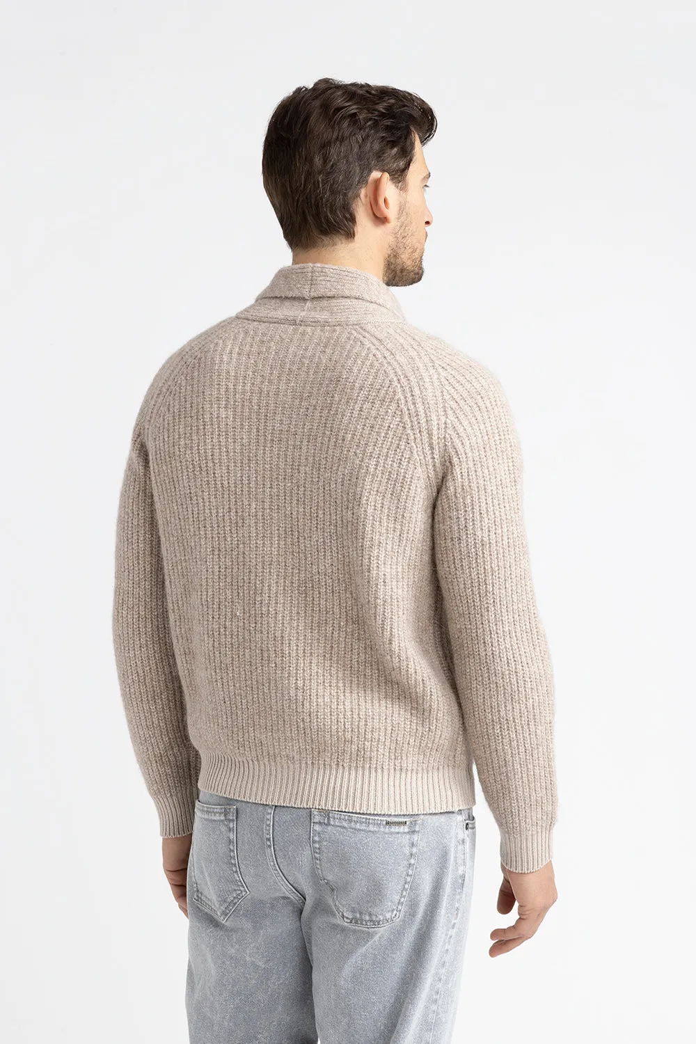 Merino wool and cashmere cardigan