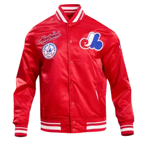 MLB MONTREAL EXPOS RETRO CLASSIC MEN'S RIB SATIN JACKET (RED)