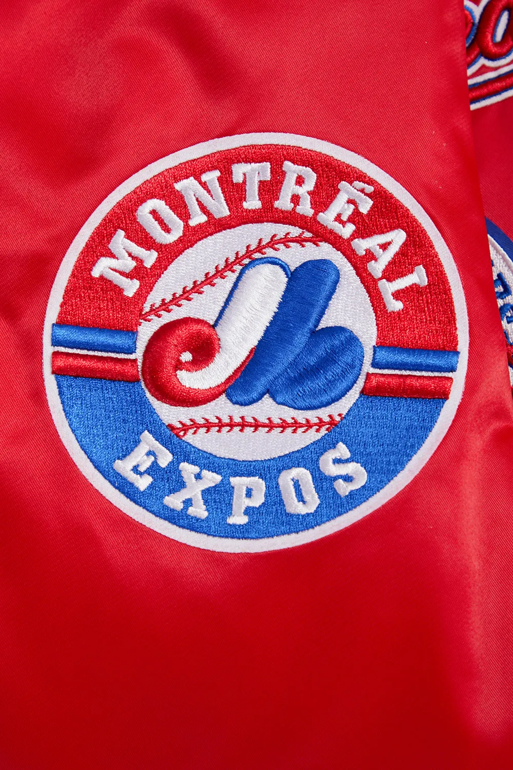 MLB MONTREAL EXPOS RETRO CLASSIC MEN'S RIB SATIN JACKET (RED)