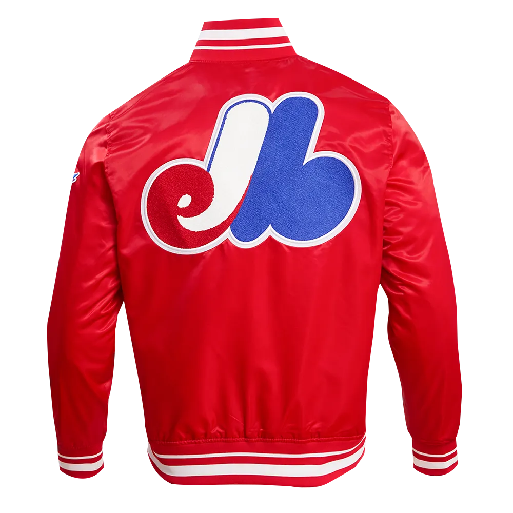 MLB MONTREAL EXPOS RETRO CLASSIC MEN'S RIB SATIN JACKET (RED)